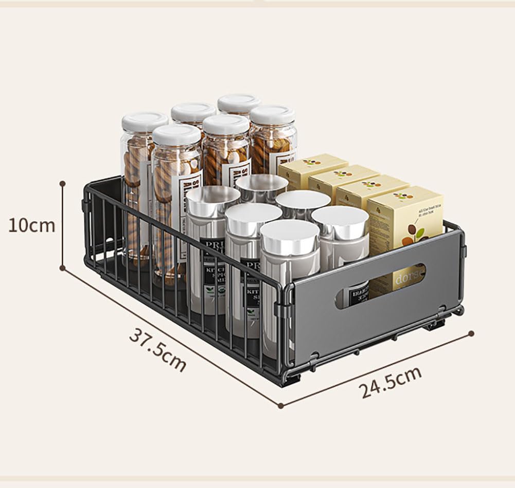Garvee Ausziehbares Küchenregal, Küchen-Organizer mit Stauraum, 24,5 × 37,5 × 10 cm, für Küche und Vorratsraum