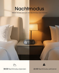 Garvee LED Digitalwecker mit Doppelalarm und Spiegel – Eleganter Wecker für Schlafzimmer mit multifunktionalem Design