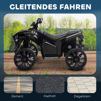 GARVEE 6V Elektro-Quad für Kinder ab 3 Jahren, Kinder Elektro-ATV mit LED-Scheinwerfern, Musikfunktion und Sicherem Fahrspaß, Schwarz