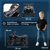 GARVEE 6V Elektro-Quad für Kinder ab 3 Jahren, Kinder Elektro-ATV mit LED-Scheinwerfern, Musikfunktion und Sicherem Fahrspaß, Schwarz