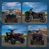 GARVEE 6V Elektro-Quad für Kinder ab 3 Jahren, Kinder Elektro-ATV mit LED-Scheinwerfern, Musikfunktion und Sicherem Fahrspaß, Schwarz