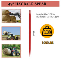 Garvee Heugabel 49 Zoll - 3000 lbs Kapazität - Federstahl Ausführung - Pulverbeschichtet - Für Traktoren & Landwirtschaft - Robust & Vielseitig