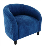 Garvee Velvet Club Chair, U Rückenlehne, Gepolstert, Retro, Für Wohnzimmer & Schlafzimmer - Marineblau