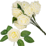 Garvee Künstliche Rosen 25 Stück Brautstrauß DIY Wohnkultur Milchweiß - 