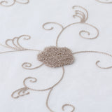 Garvee Sheer Vorhänge Küchen- Und Wohnzimmervorhänge 100% Polyester Florale Stickerei Weiß Taupe Vielseitig - weiß