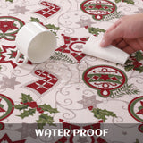 Garvee Weihnachtstischdecke 132 × 229 cm, rechteckig, abwischbar & knitterarm, festliches Weihnachtsmuster für Weihnachtsdeko, Grün, pflegeleicht - 