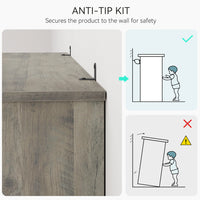 GARVEE Standregal, 4 Ebenen, 80 × 32 × 102 cm, MDF, Industrial-Design, Grau – für Wohnzimmer & Büro