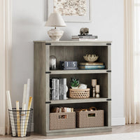 GARVEE Standregal, 4 Ebenen, 80 × 32 × 102 cm, MDF, Industrial-Design, Grau – für Wohnzimmer & Büro
