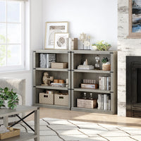 GARVEE Standregal, 4 Ebenen, 80 × 32 × 102 cm, MDF, Industrial-Design, Grau – für Wohnzimmer & Büro
