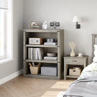 GARVEE Standregal, 4 Ebenen, 80 × 32 × 102 cm, MDF, Industrial-Design, Grau – für Wohnzimmer & Büro