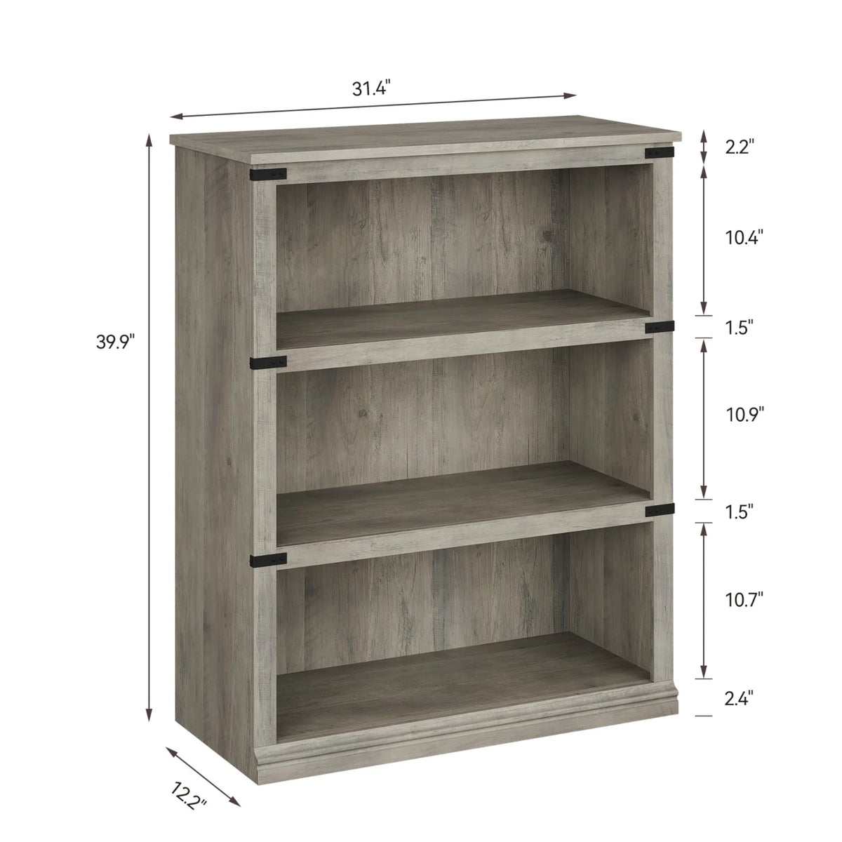 GARVEE Standregal, 4 Ebenen, 80 × 32 × 102 cm, MDF, Industrial-Design, Grau – für Wohnzimmer & Büro