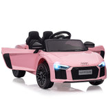 Garvee Rosa 12V Kinder Elektroauto Sportwagen Audi R8 Modell Polizei mit Fernbedienung LED Musik für Kinder 3-8 Jahre - Rosa