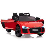 Garvee Rot 12V Kinder Elektroauto Sportwagen Audi R8 Modell Polizei mit Fernbedienung LED Musik für Kinder 3-8 Jahre - Rot