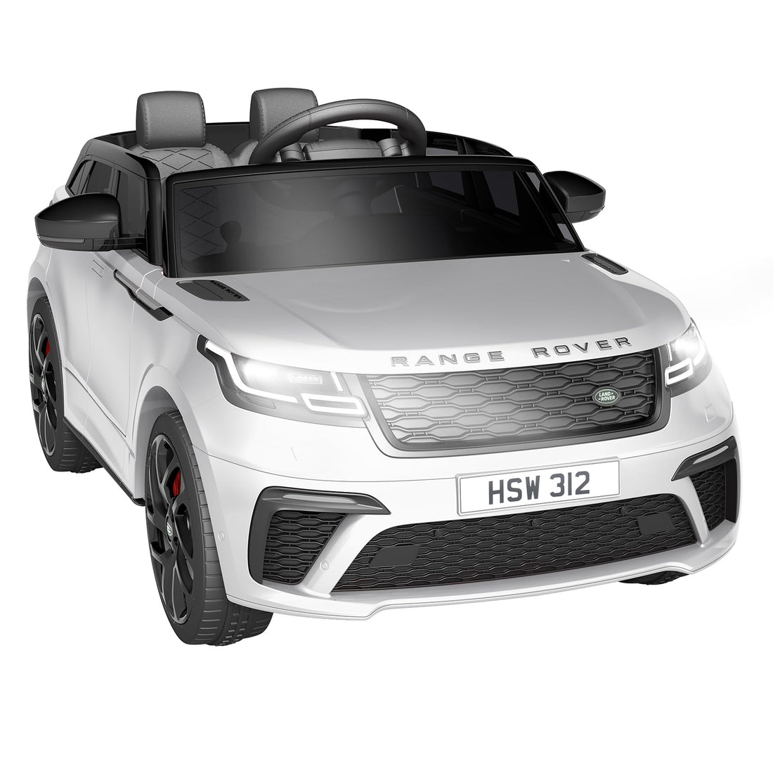 Garvee Weiß Elektro-Kinderauto Land Rover 12V, 2-Sitzer mit Fernbedienung Für Kinder 3-8 Jahre