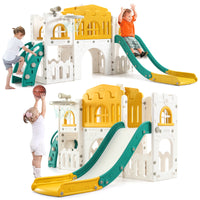 Garvee 8-in-1 Kinder Rutsche – Klettern, Basketballkorb, Tunnel, Stauraum, Modernes Design, 1–3 Jahre