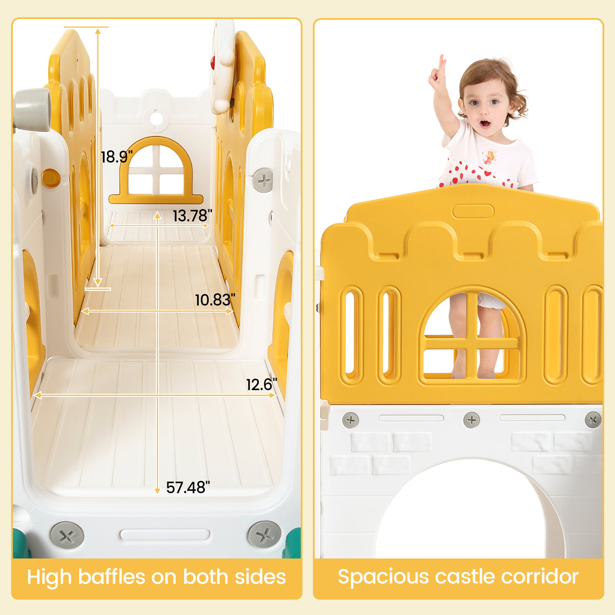 Garvee 8-in-1 Kinder Rutsche – Klettern, Basketballkorb, Tunnel, Stauraum, Modernes Design, 1–3 Jahre