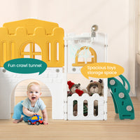 Garvee 8-in-1 Kinder Rutsche – Klettern, Basketballkorb, Tunnel, Stauraum, Modernes Design, 1–3 Jahre