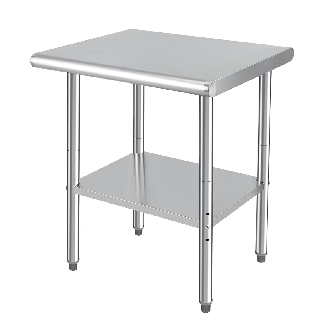 Garvee Edelstahl Arbeitstisch – 76×61×89 cm, Verstellbares Unterregal, Poliert für Küche & Restaurant