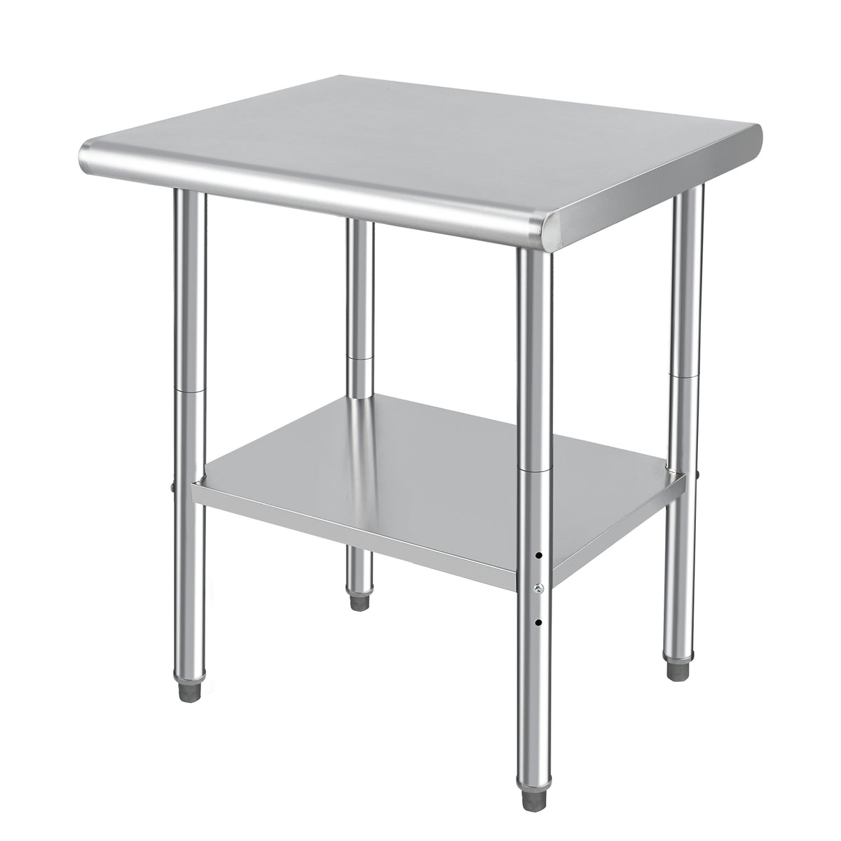 Garvee Edelstahl Arbeitstisch – 76×61×89 cm, Verstellbares Unterregal, Poliert für Küche & Restaurant