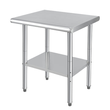 Garvee Edelstahl Arbeitstisch – 76×61×89 cm, Verstellbares Unterregal, Poliert für Küche & Restaurant