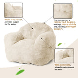 Garvee Riesiger Puff-Sessel 130x105x85 cm mit Memory-Schaum-Füllung für Entspannung Cremeweiß - 