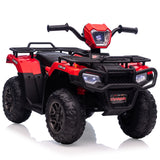 Garvee Kinder Elektro-Quad 12 V mit 2 × 30 W, Sanftanlauf, LED, Bluetooth, USB, Musik und Hupe, 88 × 50 × 46 cm, ab 3 Jahren - Rot