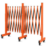 Garvee Absperrgitter 275 cm Metall, Klappbar, Mit Rollen, Robust, Für Verkehr, Orange Schwarz - Orange
