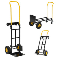 Garvee Faltbarer Transportwagen aus Stahl, 4 Pannensichere Räder, 136–180 kg, Lager & Garten, Gelb