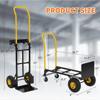 Garvee Faltbarer Transportwagen aus Stahl, 4 Pannensichere Räder, 136–180 kg, Lager & Garten, Gelb