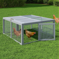 Garvee Faltbares Kleintiergehege 115 × 107 × 51 cm, Freilauf aus Kiefernholz & verzinktem Draht mit Tragegriff für Hühner & Kaninchen