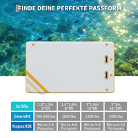 Garvee Aufblasbare Schwimmplattform 1.8 x 1.5 m, Für 3–5 Personen, Rutschfest, PVC, Mit Leiter, Für See & Wasser, Gelb
