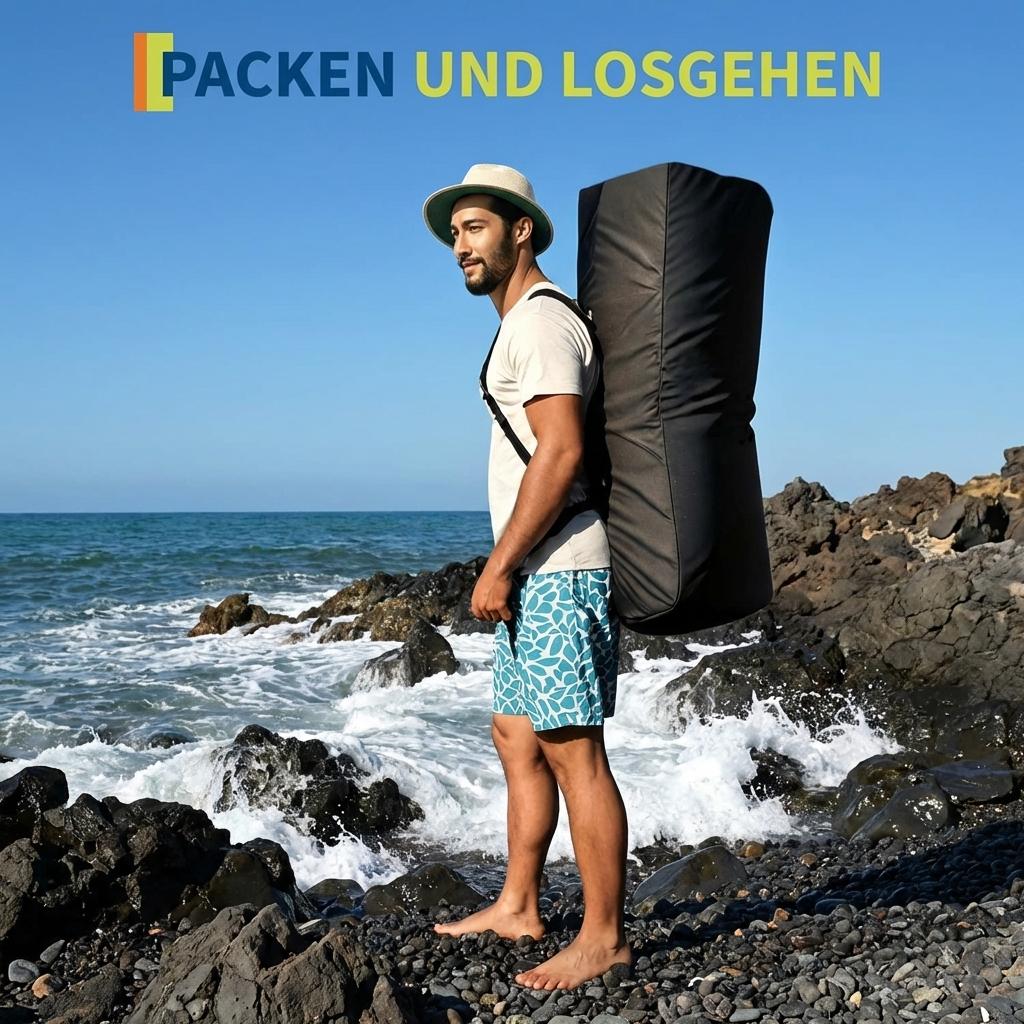 GARVEE SUP Board Aufblasbar 323 cm, Stand Up Paddle Board mit Rutschfestem EVA-Deck, 3 Finnen, Tragetasche & Zubehör, Ideal für Yoga, Angeln & Freizeit