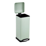 Garvee 8 Gallon Step Mülleimer Quadratisch Fingerabdruckfrei Soft-Close Deckel Fußpedal Abnehmbarer Eimer Stahl Geruchsdicht Für Küche & Büro - Silber