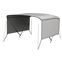 Garvee 3-Bogen-Bimini-Top-Bootsabdeckung, Abnehmbare Seiten, Verstellbar, Marine Canvas, UV-Schutz, Verstellbar 201–213 cm, Grau