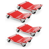 Garvee Auto-Rangierhilfe Set 4 Stück – V-Form, 680 kg Tragkraft pro Rolle, Rot - Rot