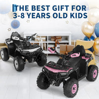 Garvee Kinder Elektro-Quad 12V, Elektrisches Kinderfahrzeug mit Fernbedienung, 2x35W Motoren, LED Lichtern & Musik, Für Kinder von 3–8 Jahren, Silber