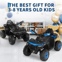 Garvee Kinder Elektro-Quad 12V, Elektrisches Kinderfahrzeug mit Fernbedienung, 2x35W Motoren, LED Lichtern & Musik, Für Kinder von 3–8 Jahren, Blau
