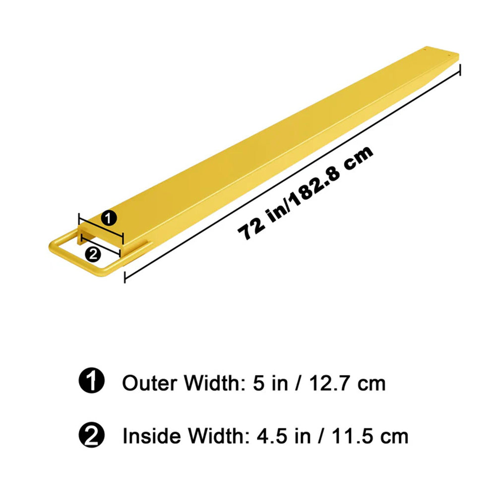 Garvee 183 cm Schwerlast-Gabelzinkenverlängerung, robuste Stahl-Gabelverlängerung 11,4 cm breit, 2.100 kg Tragkraft, für Gabelstapler, Lager, Hof & Landwirtschaft, Gelb