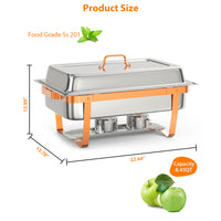 Garvee Chafing Dish 6er-Set, je 7,6 L aus Edelstahl, Buffet-Speisenwärmer für Catering, Hotel und Restaurant