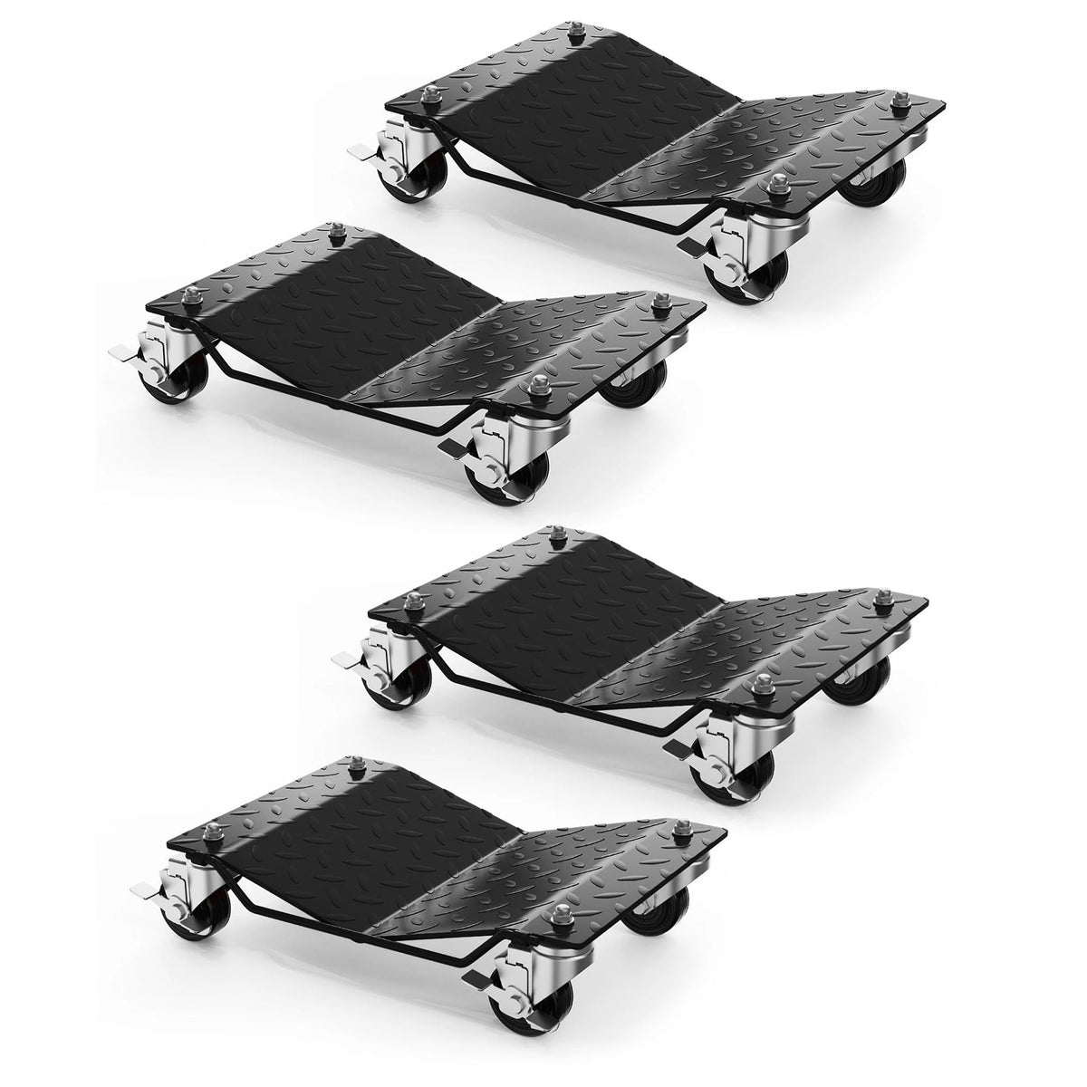 Garvee Auto-Rangierhilfe Set 4 Stück – V-Form, 680 kg Tragkraft pro Rolle, Schwarz
