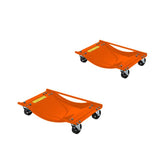 Garvee Schwerlast-Rangierhilfe 2er-Set, 1134 kg pro Stück, 2268 kg Gesamttragkraft, Stahl-Radroller mit 89 mm Lenkrollen, Orange - Orange