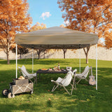 GARVEE Pop-Up Pavillon 3x3 m, Faltpavillon aus 210D Oxford, Robustes Stahlgestell, Wetterfest und Stabil für Camping, Gartenpartys und Outdoor-Events, Khaki - Khaki