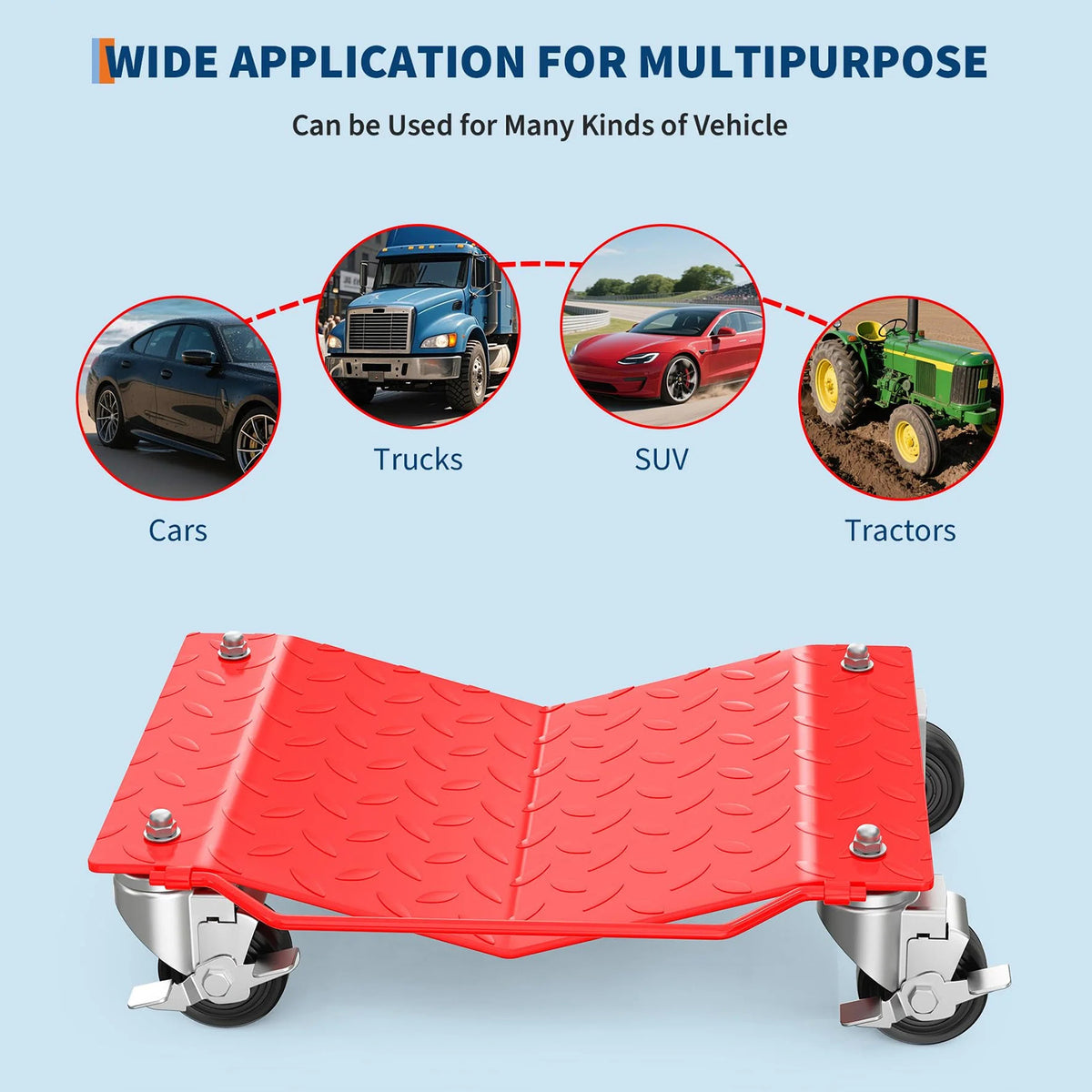 Garvee Auto-Rangierhilfe Set 2 Stück – V-förmige Plattform, 680 kg pro Rangierhilfe, Rot