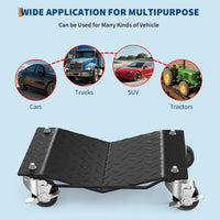 Garvee Auto-Rangierhilfe Set 4 Stück – V-Form, 680 kg Tragkraft pro Rolle, Schwarz