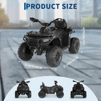 Garvee Kinder Elektro-Quad 12V, Elektrisches Kinderfahrzeug mit Fernbedienung, 2x35W Motoren, LED Lichtern & Musik, für Kinder von 3–8 Jahren, Schwarz