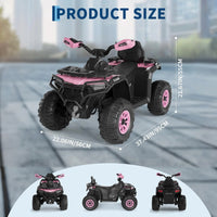 Garvee Kinder Elektro-Quad 12V, Elektrisches Kinderfahrzeug mit Fernbedienung, 2x35W Motoren, LED Lichtern & Musik, Für Kinder von 3–8 Jahren, Rosa