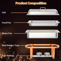 Garvee Chafing Dish 6er-Set, je 7,6 L aus Edelstahl, Buffet-Speisenwärmer für Catering, Hotel und Restaurant