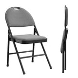 Garvee Klappstuhl 2er-Set, gepolsterte Klappstühle mit hoher Rückenlehne und Leinenbezug, platzsparende Esszimmerstühle