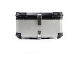 Garvee 80L Motorrad Topcase aus Aluminiumlegierung mit Sicherheitsschloss für Reisen, Helm, Wasserdicht, Silber - Silber