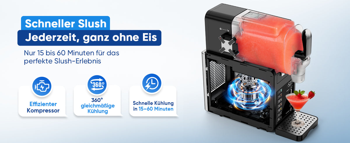 Slush-Eis-Maschine mit 200-W-Kompressor und schneller Kühlung